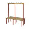 QMP Changing Room Bench | Double Sided | Coat Rail | 1500mm Width Red