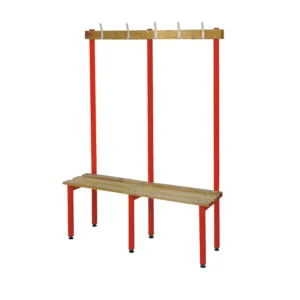 QMP Changing Room Bench | Single Sided | 1000mm Width Red