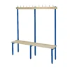 QMP Changing Room Bench | Single Sided | Coat Rail | 2000mm Width Blue