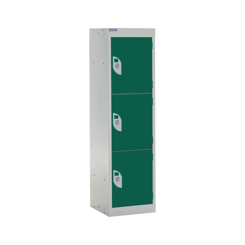 QMP Spectrum School Lockers - 1235mm Height - 3 Door Green