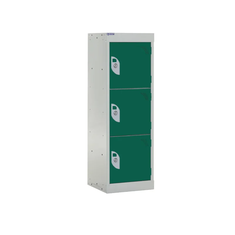 QMP Spectrum School Lockers - 955mm Height - 3 Door Green