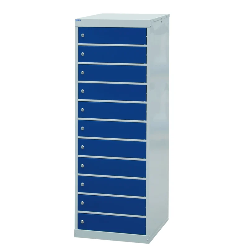 QMP Laptop Storage Lockers - 12 Door 12 Compartment Blue