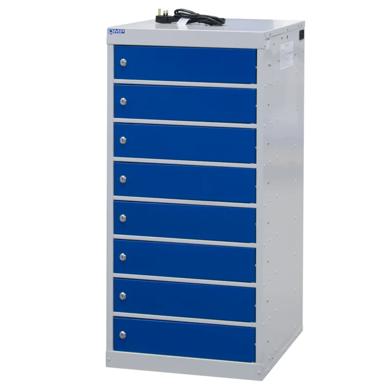 QMP Laptop Charging Lockers - 8 Door 8 Compartment Blue