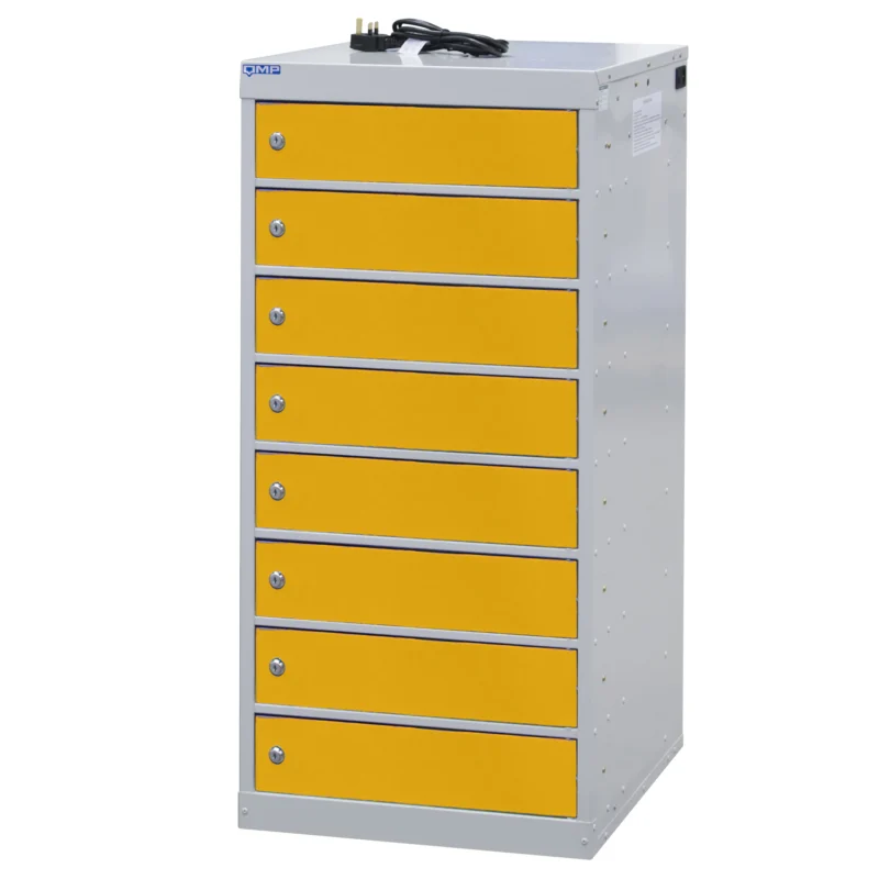 QMP Laptop Charging Lockers - 8 Door 8 Compartment Yellow