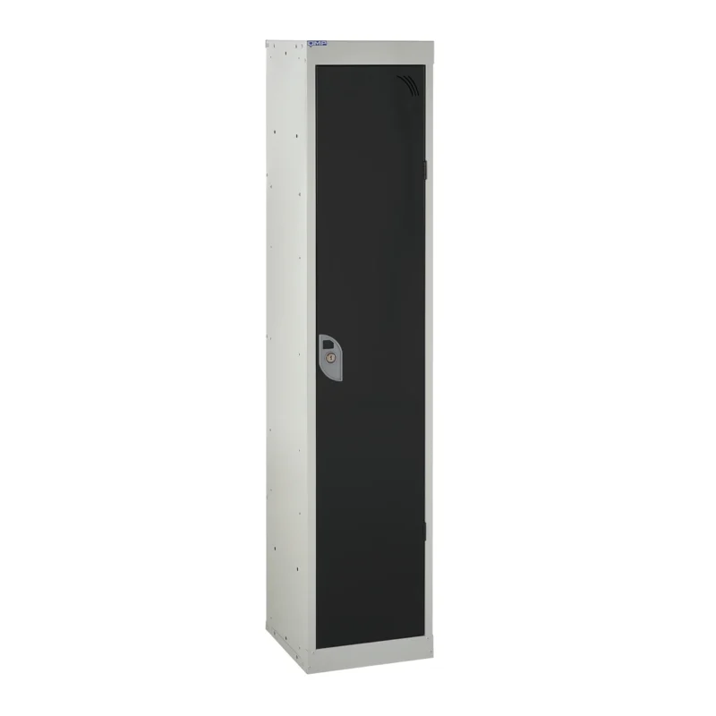 QMP School Lockers - 1380mm Height - 1 Door Dark Grey