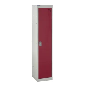 QMP School Lockers - 1380mm Height - 1 Door Red