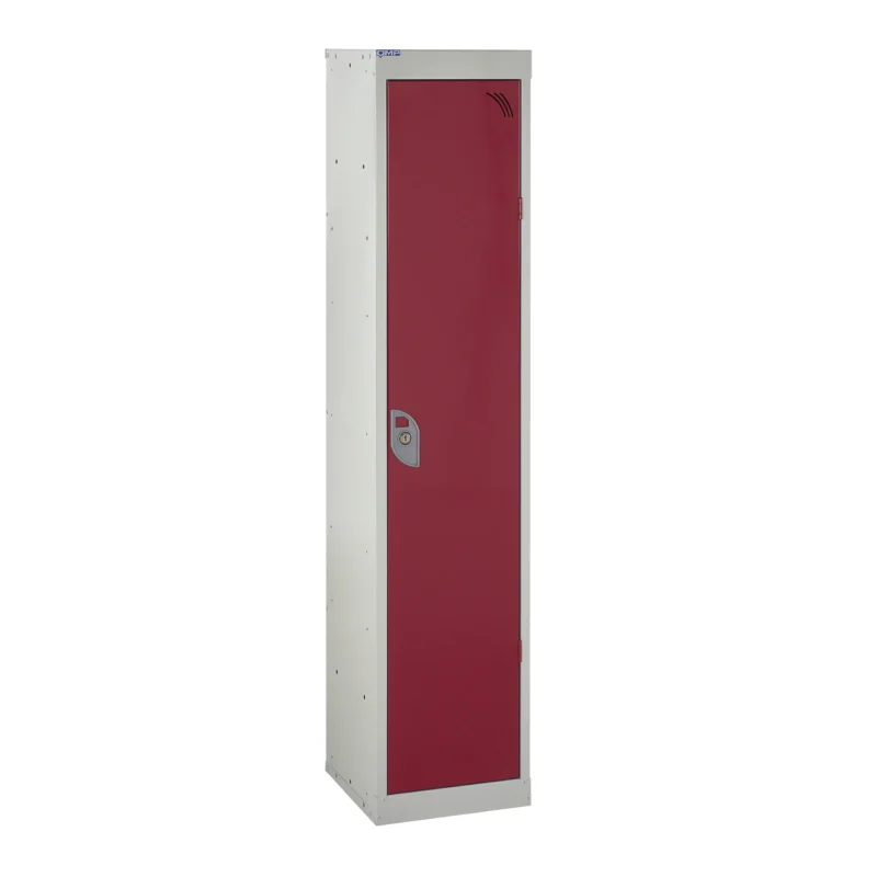 QMP School Lockers - 1380mm Height - 1 Door Red