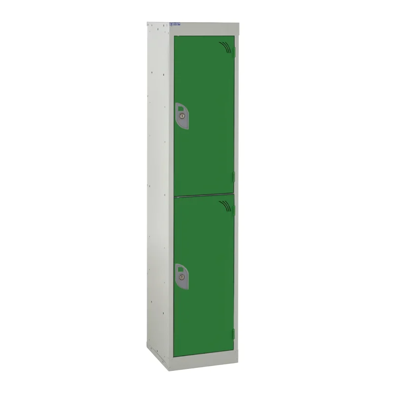 QMP School Lockers - 1380mm Height - 2 Door Green