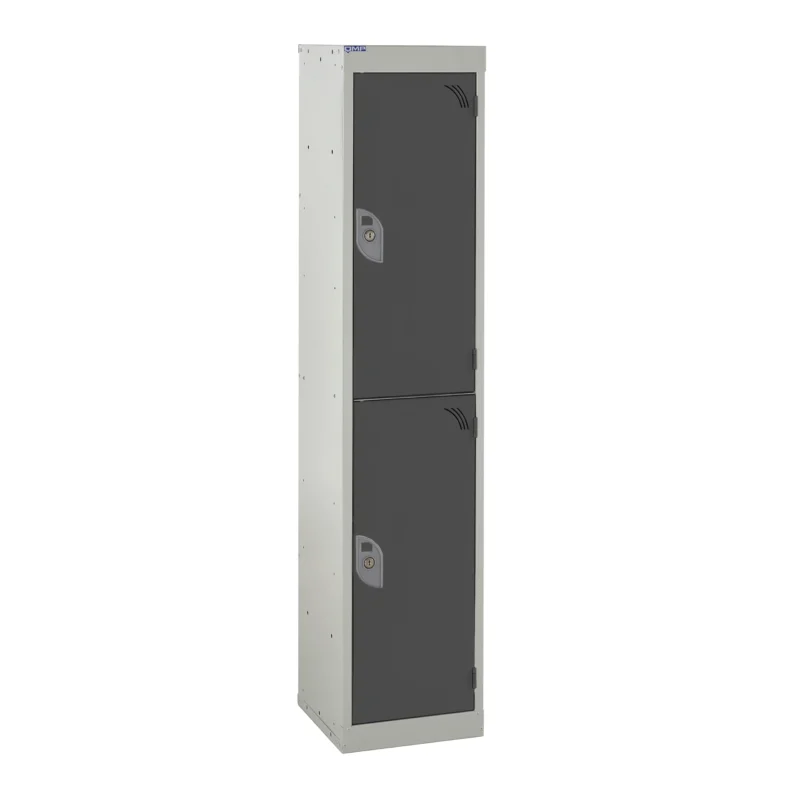 QMP School Lockers - 1380mm Height - 2 Door Dark Grey