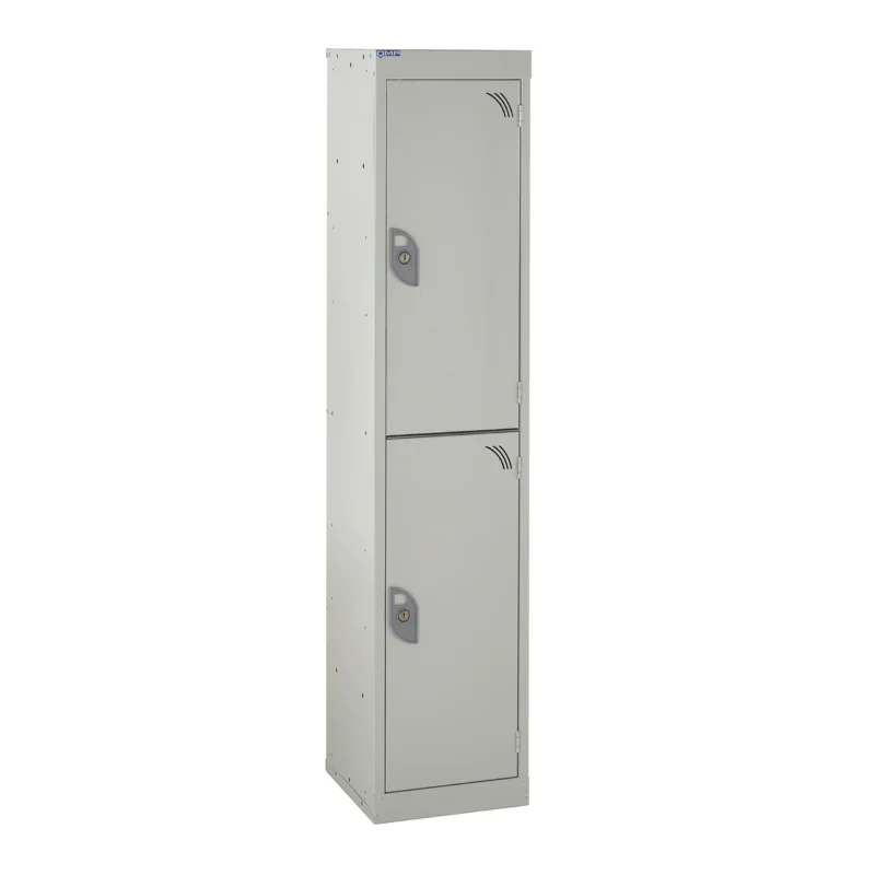 QMP School Lockers - 1380mm Height - 2 Door Light Grey