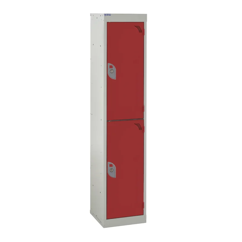 QMP School Lockers - 1380mm Height - 2 Door Red