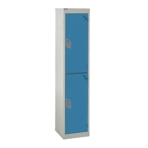 QMP School Lockers - 1380mm Height - 2 Door Light Blue