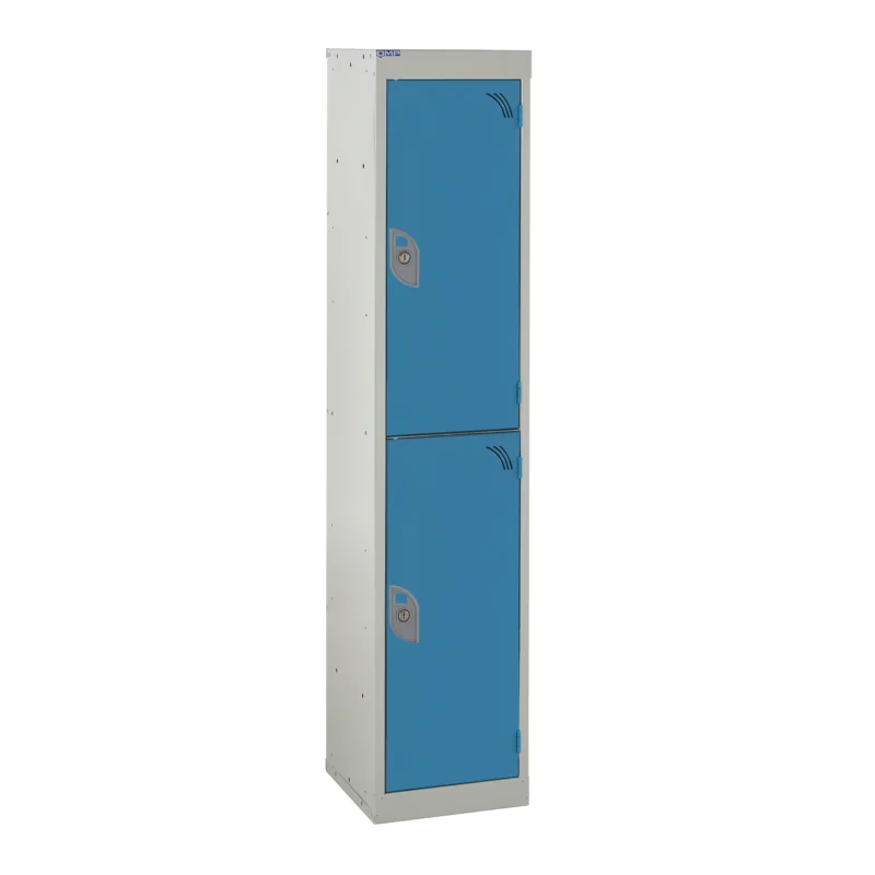 QMP School Lockers - 1380mm Height - 2 Door Light Blue