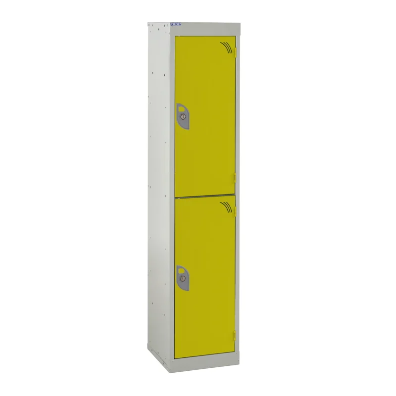 QMP School Lockers - 1380mm Height - 2 Door Yellow