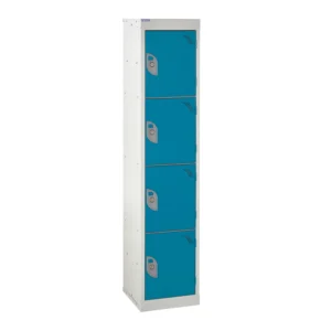 QMP School Lockers - 1380mm Height - 4 Door Light Blue
