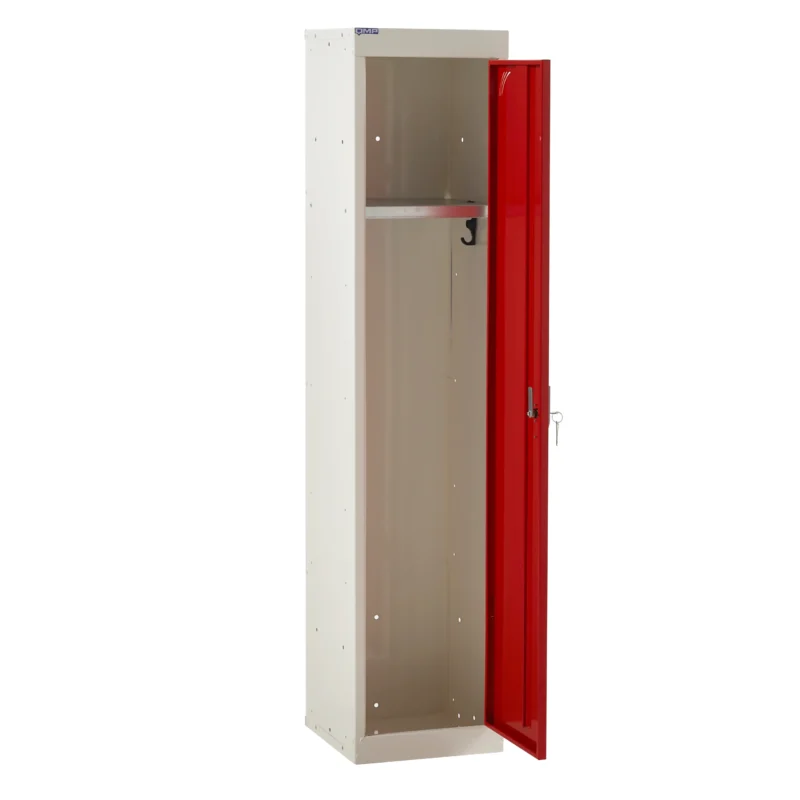 QMP Spectrum School Lockers - 1380mm Height - 1 Door Red Open