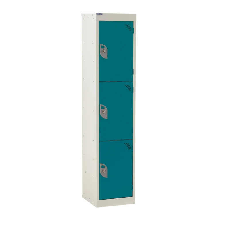 QMP Spectrum School Lockers - 1380mm Height - 3 Door Green