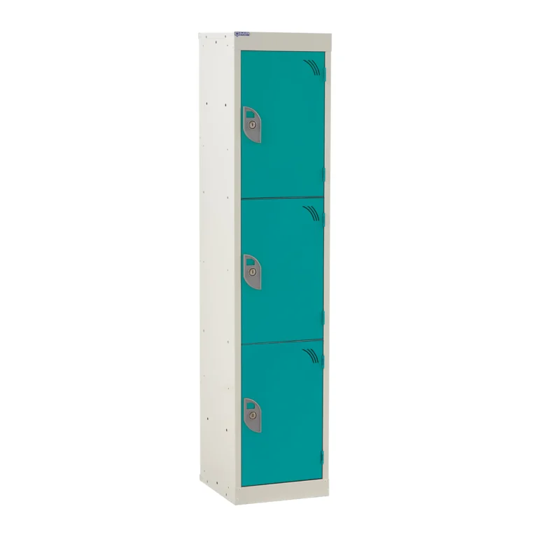 QMP Spectrum School Lockers - 1380mm Height - 3 Door Blue