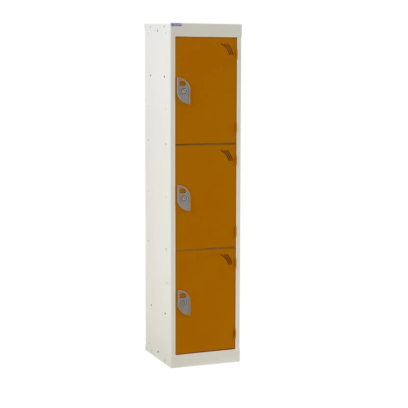 QMP Spectrum School Lockers - 1380mm Height - 3 Door Orange