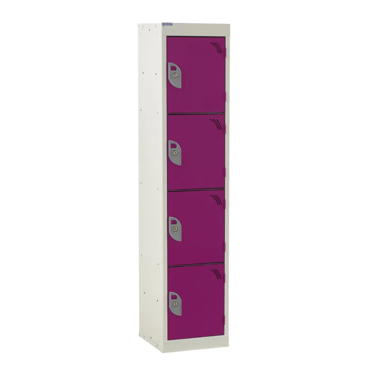 QMP Spectrum School Lockers - 1380mm Height - 4 Door Berry