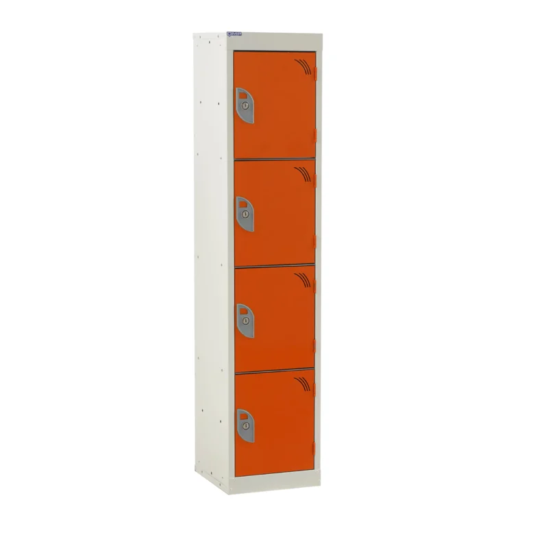 QMP Spectrum School Lockers - 1380mm Height - 4 Door Chilli