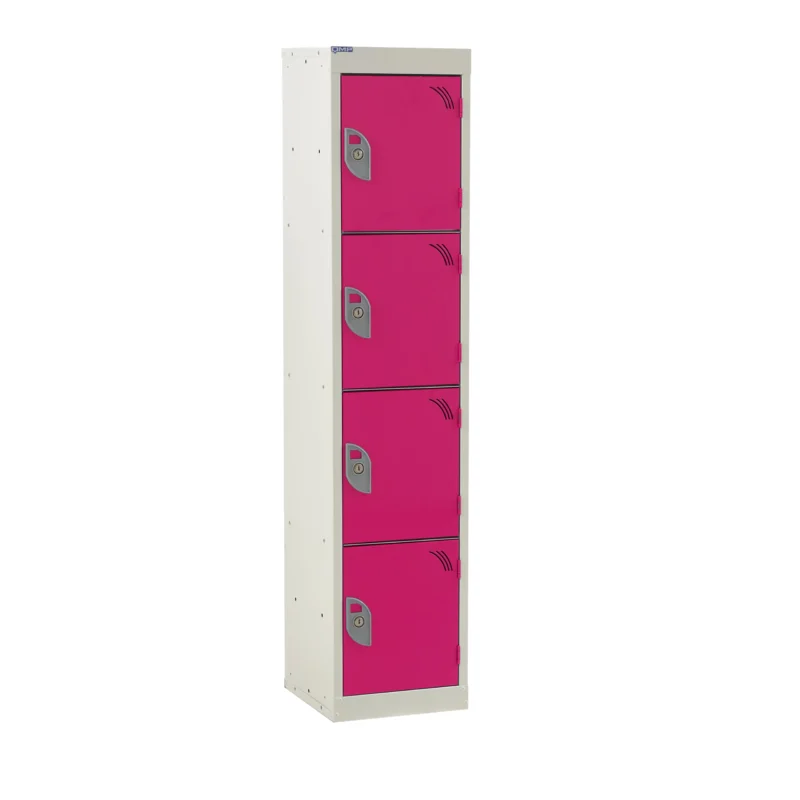 QMP Spectrum School Lockers - 1380mm Height - 4 Door Pink