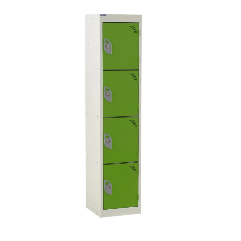 QMP Spectrum School Lockers - 1380mm Height - 4 Door Lime