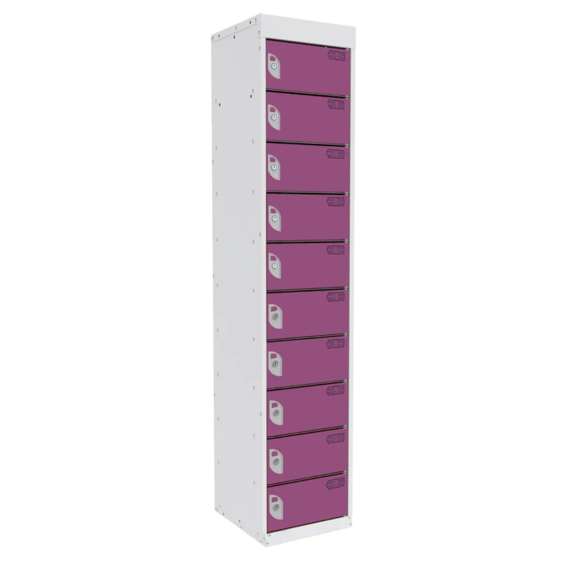 QMP Tablet Charging Lockers - 10 Door 10 Compartment Lilac