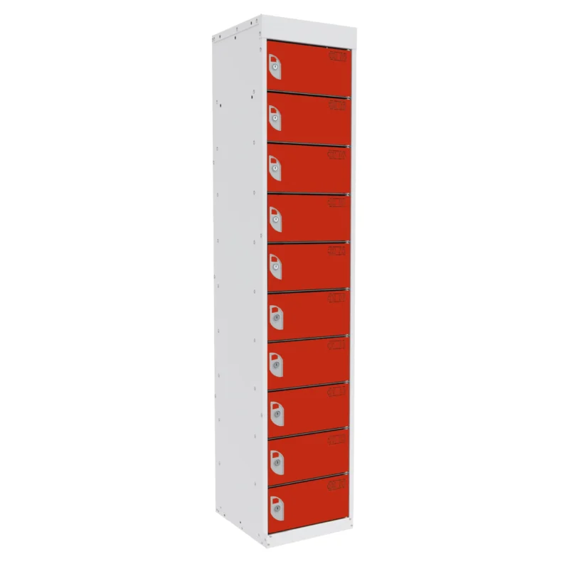 QMP Tablet Charging Lockers - 10 Door 10 Compartment Tamarillo