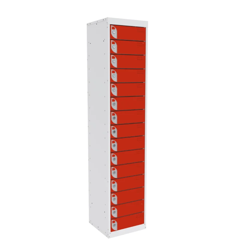 QMP Tablet Charging Lockers - 15 Door 15 Compartment Tamarillo