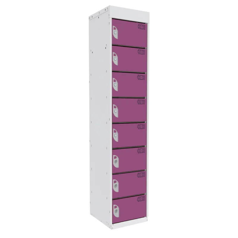 QMP Tablet Charging Lockers - 8 Door 8 Compartment Summer Lilac