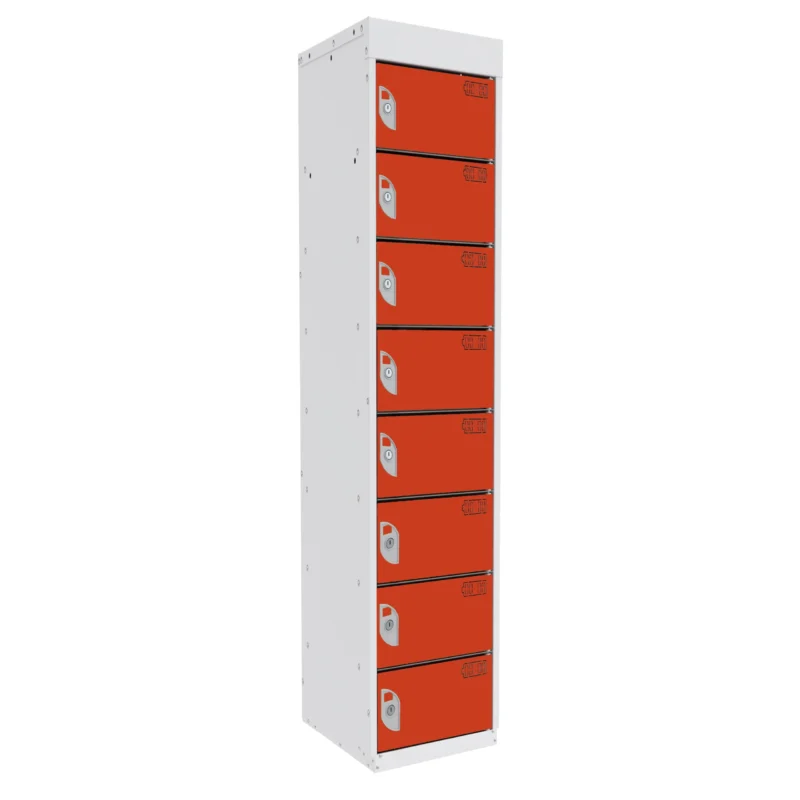 QMP Tablet Charging Lockers - 8 Door 8 Compartment Tangelo Orange