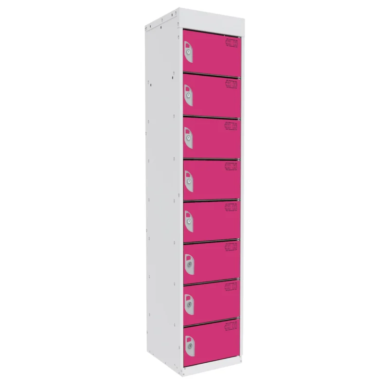 QMP Tablet Charging Lockers - 8 Door 8 Compartment Pitahaya Pink