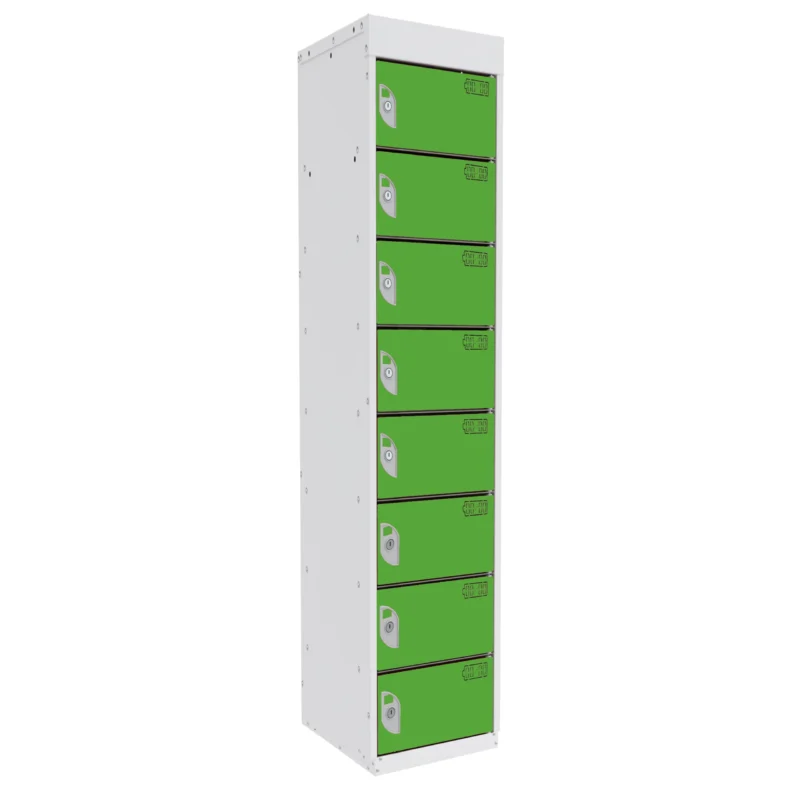 QMP Tablet Charging Lockers - 8 Door 8 Compartment Sublime Lime