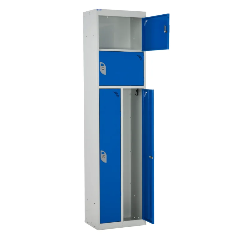 QMP Multi Compartment Duo Lockers Blue Open