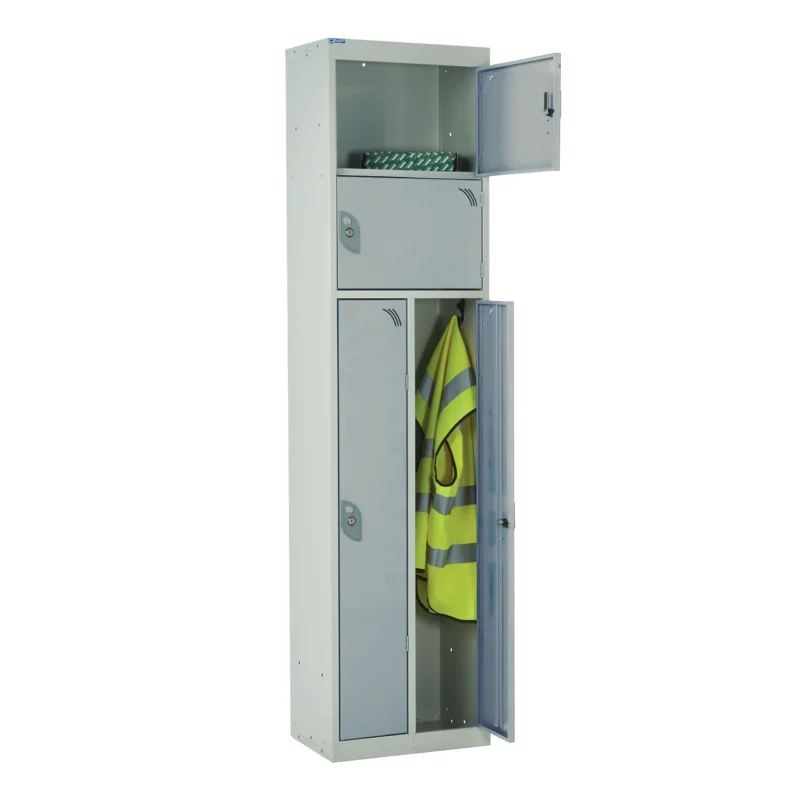 QMP Multi Compartment Duo Lockers Light Grey Props