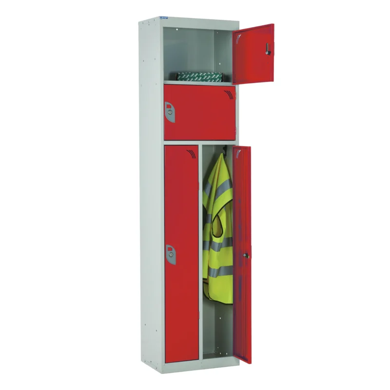 QMP Multi Compartment Duo Lockers Red Props