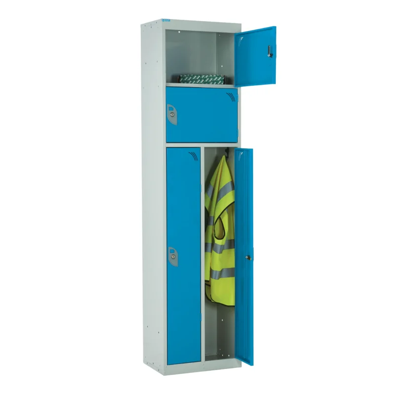 QMP Multi Compartment Duo Lockers Light Blue Props