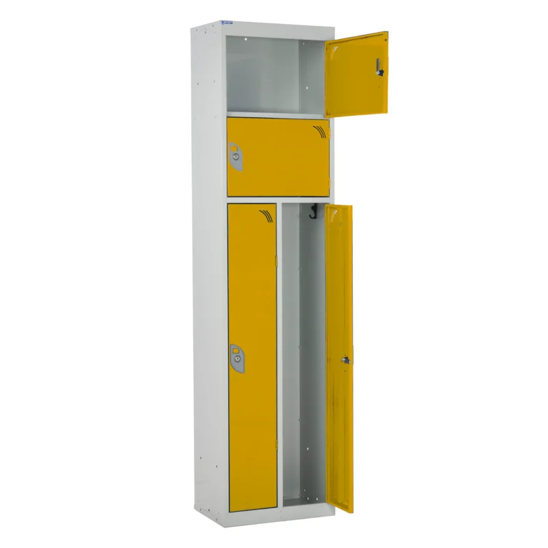 QMP Multi Compartment Duo Lockers Yellow Open