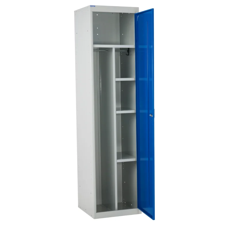 QMP Multi Compartment Staff Lockers Blue Open