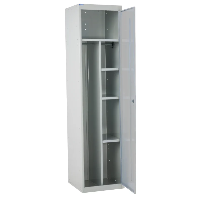 QMP Multi Compartment Staff Lockers Light Grey Open