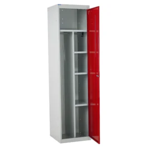 QMP Multi Compartment Staff Lockers Red Open