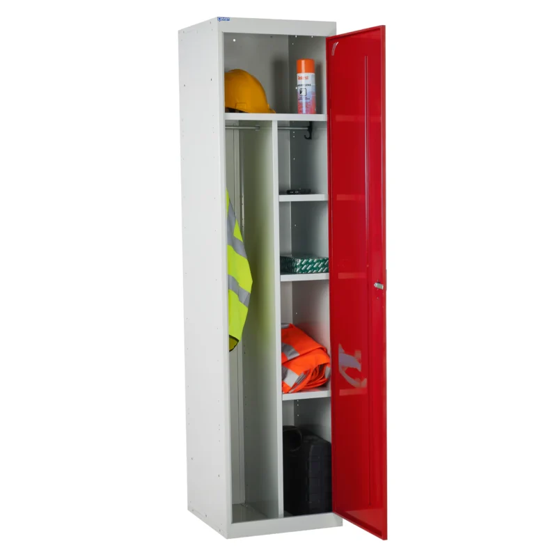 QMP Multi Compartment Staff Lockers Red Props