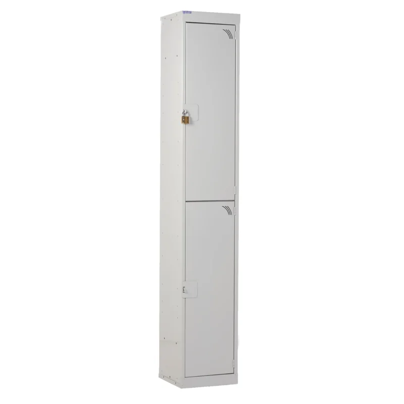 QMP Padlock Lockers - 2 Door Light Grey