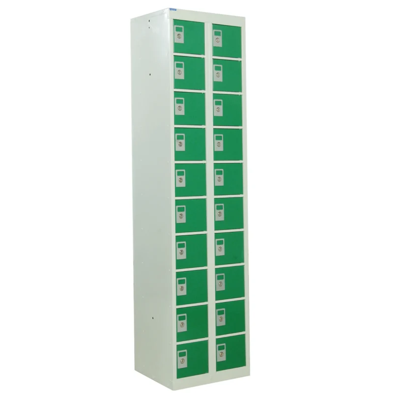 QMP Personal Effects Lockers - 20 Door Green