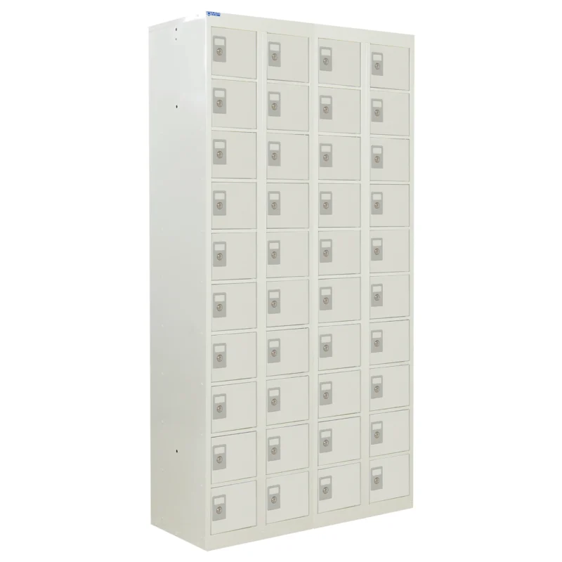 QMP Personal Effects Lockers - 40 Door Light Grey