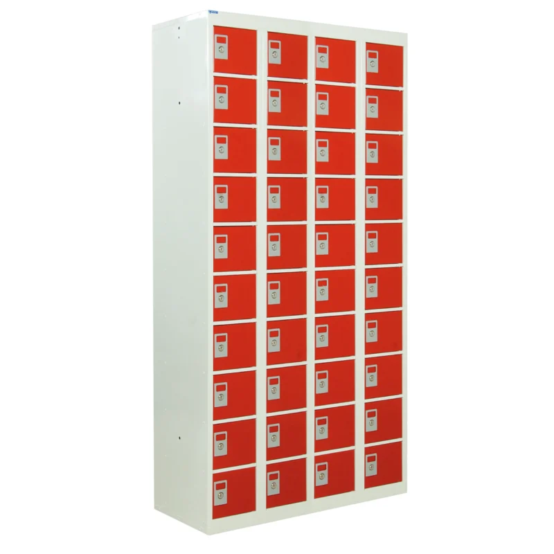 QMP Personal Effects Lockers - 40 Door Red