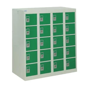 QMP Personal Effects Lockers - 20 Door - Half Height Green