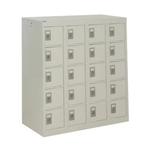 QMP Personal Effects Lockers - 20 Door - Half Height Grey
