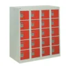 QMP Personal Effects Lockers - 20 Door - Half Height Red